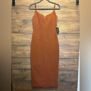 Express burnt orange midi dress